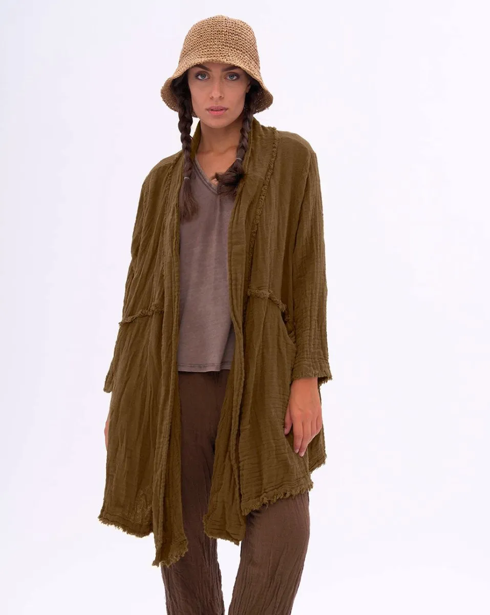 Raw Edge Organic Cotton Duster Jacket