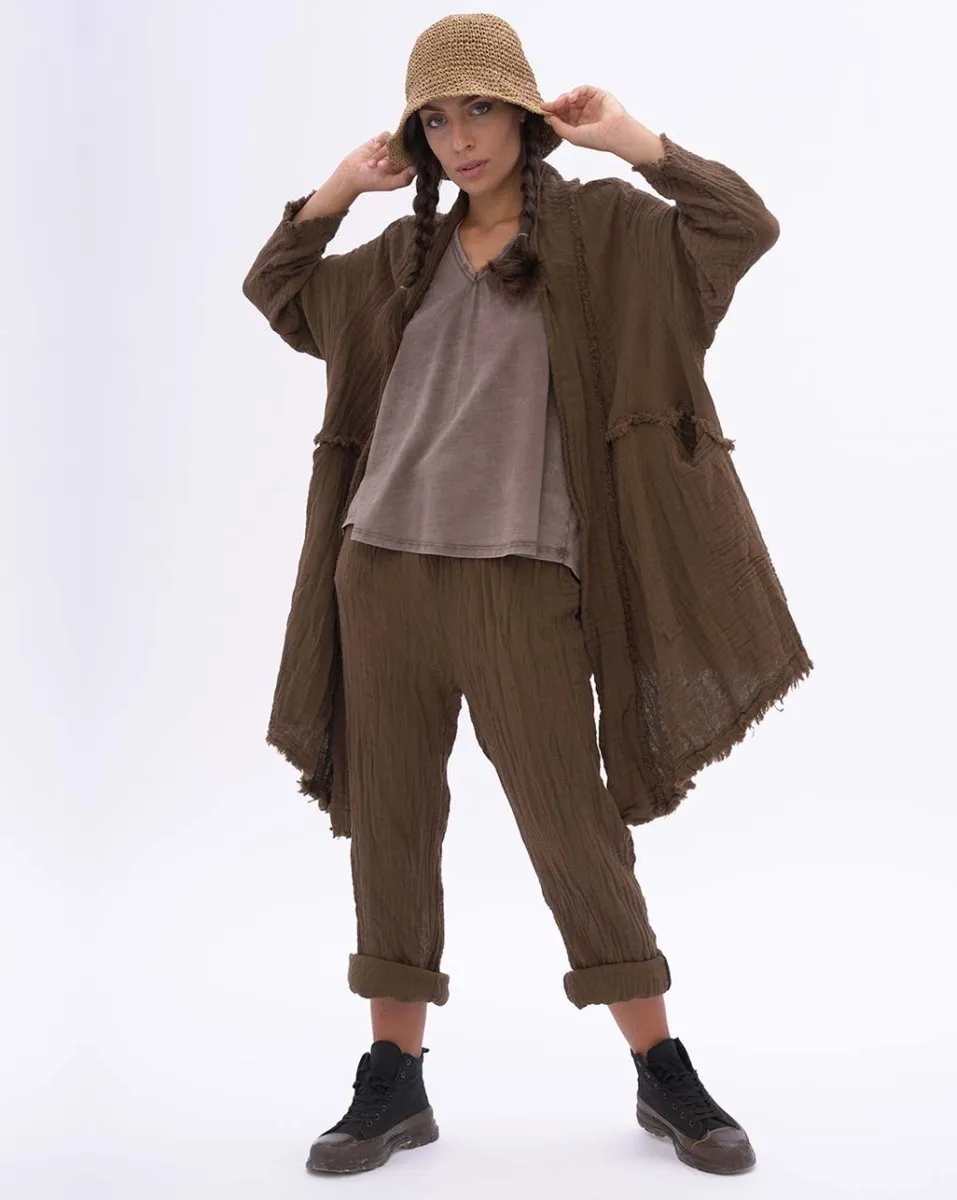 Raw Edge Organic Cotton Duster Jacket