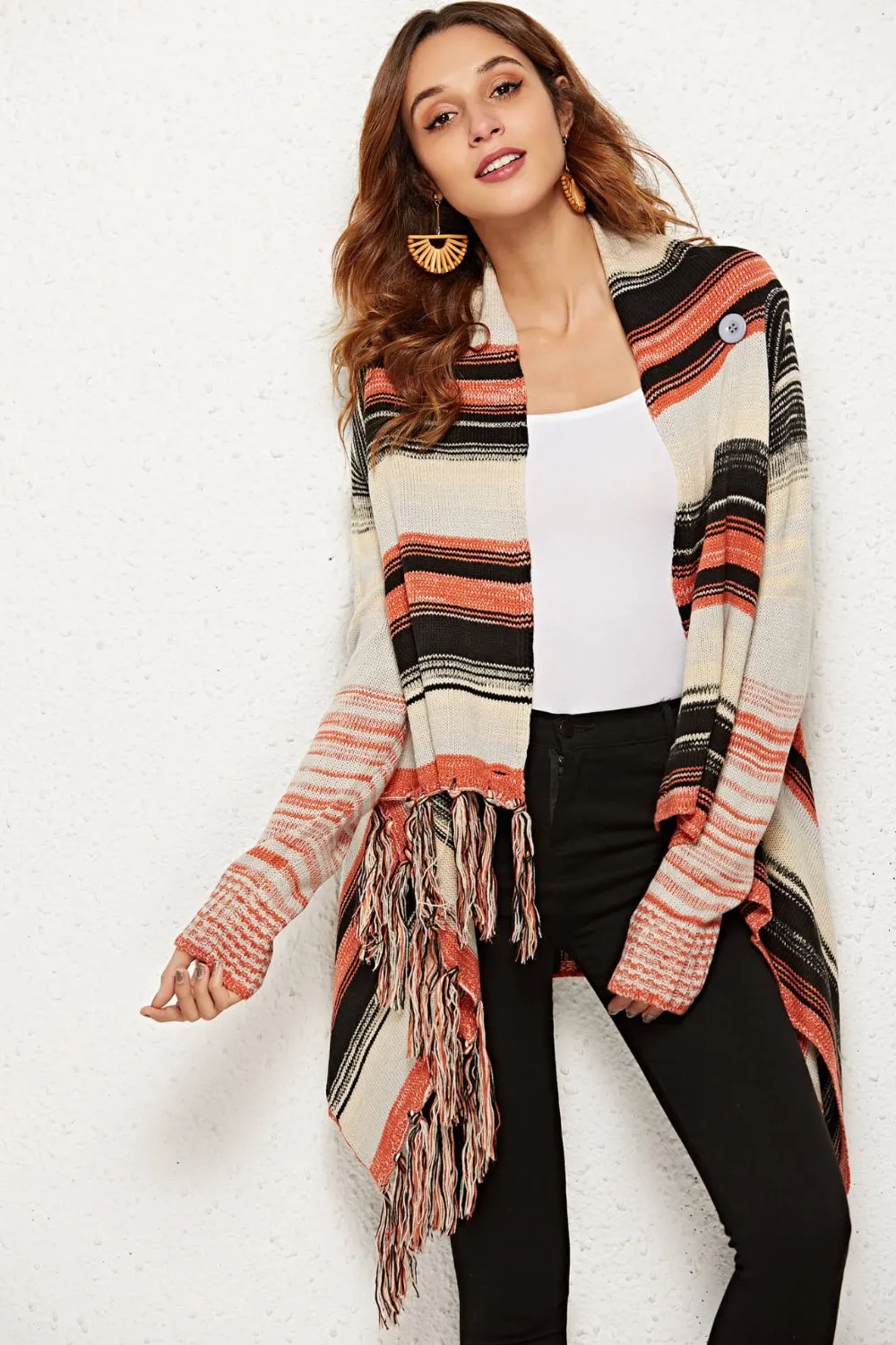 Rebecca Striped Tassel Cardigan