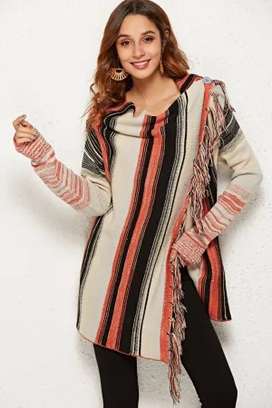 Rebecca Striped Tassel Cardigan