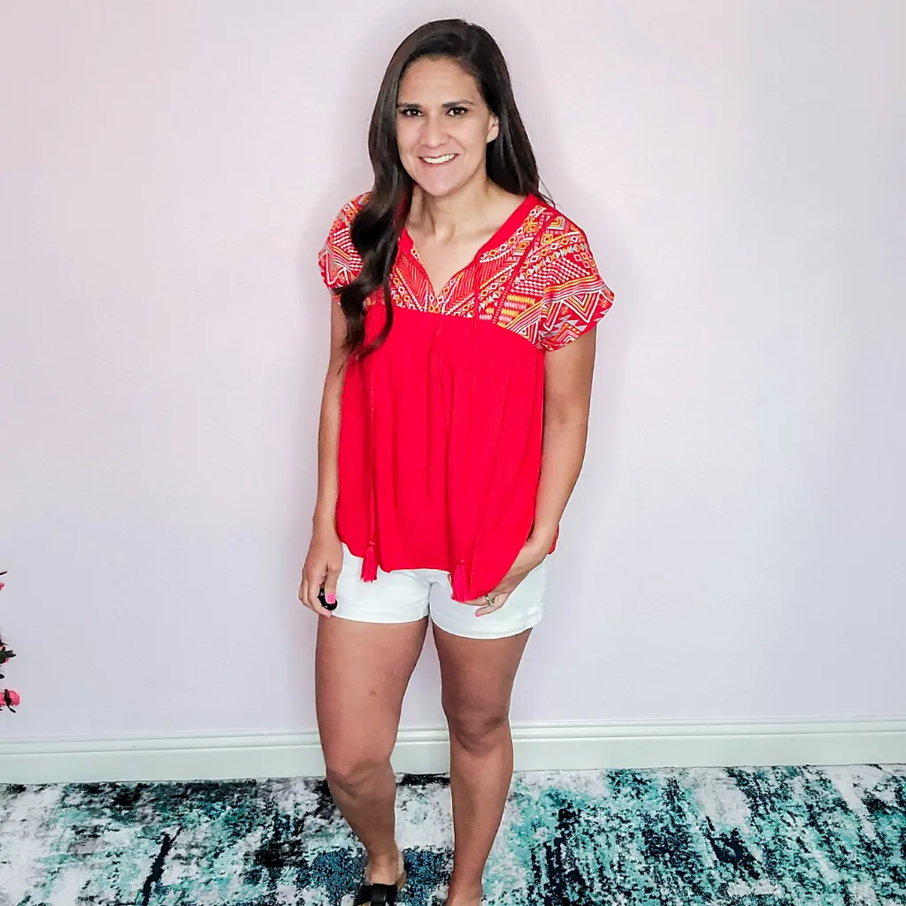 Red Fiesta Blouse