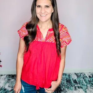 Red Fiesta Blouse