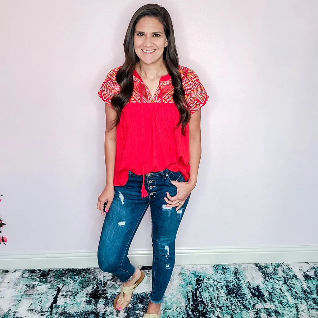 Red Fiesta Blouse