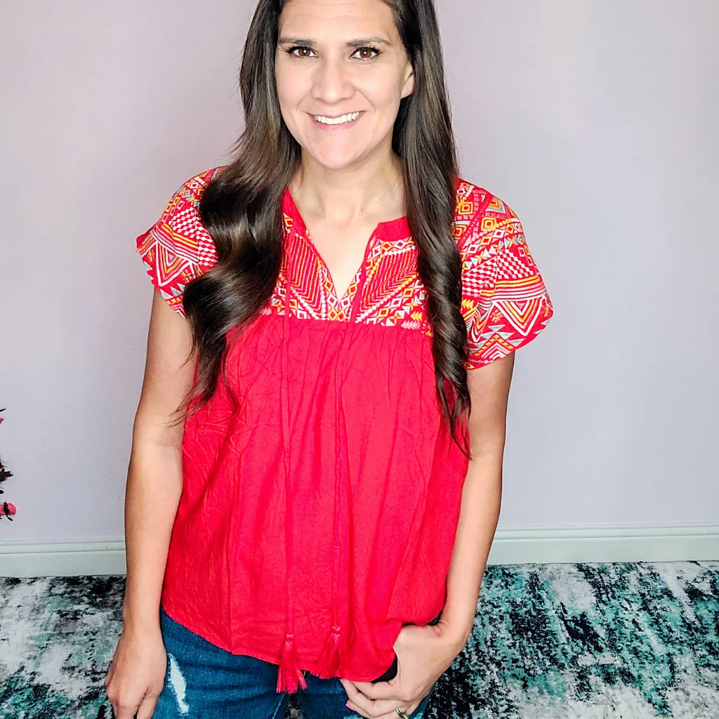 Red Fiesta Blouse