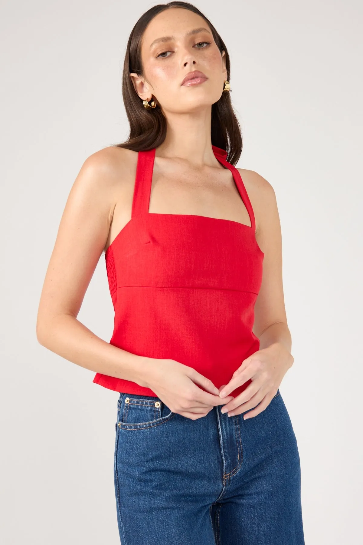 Red Halter Neck Top