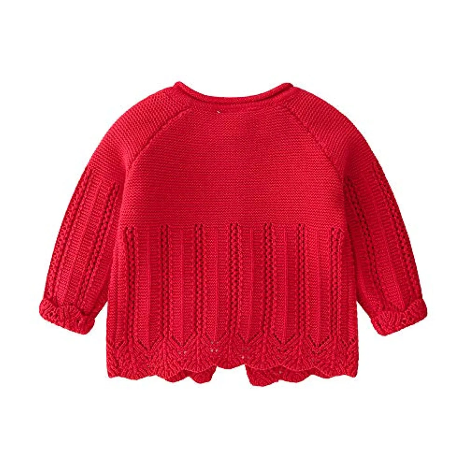 Red Knitted Cardigan Sweater