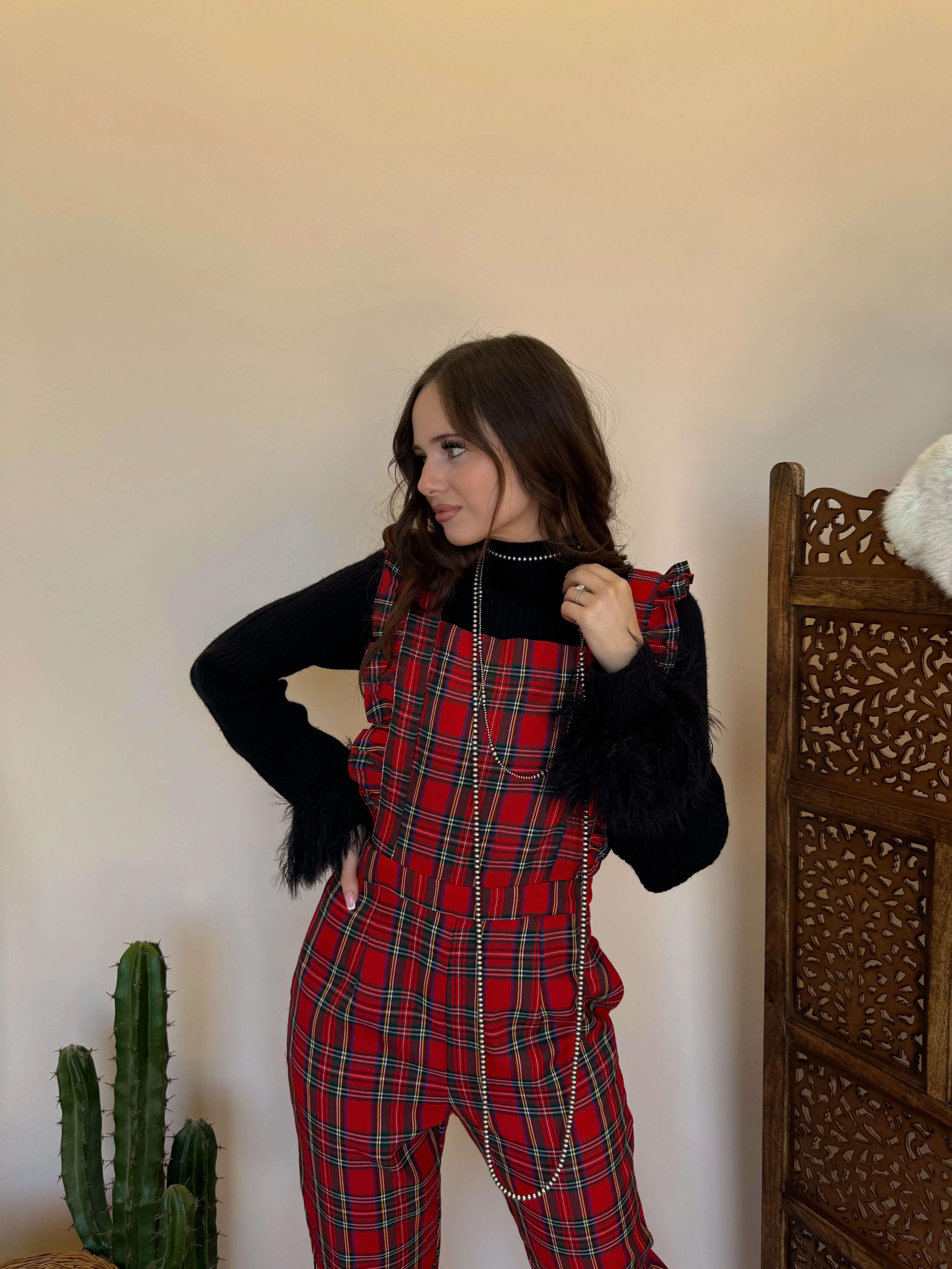 Red Plaid Jumpsuit