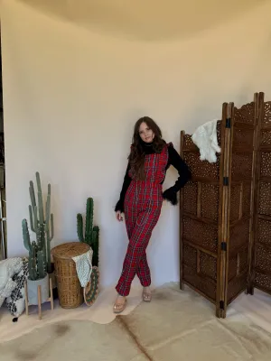 Red Plaid Jumpsuit