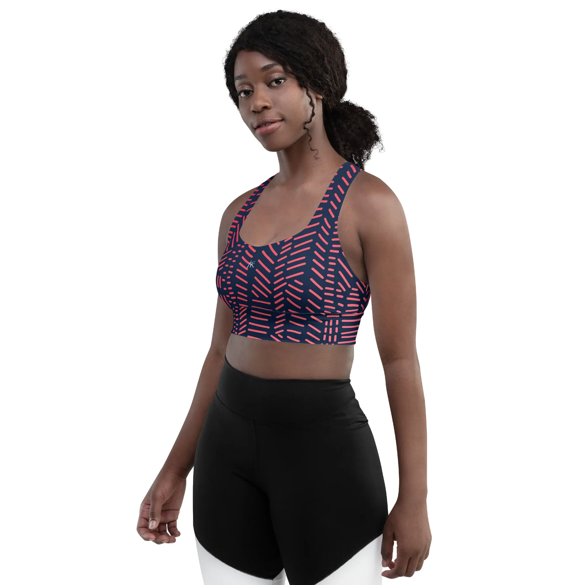 Red stick Longline Sports Bra