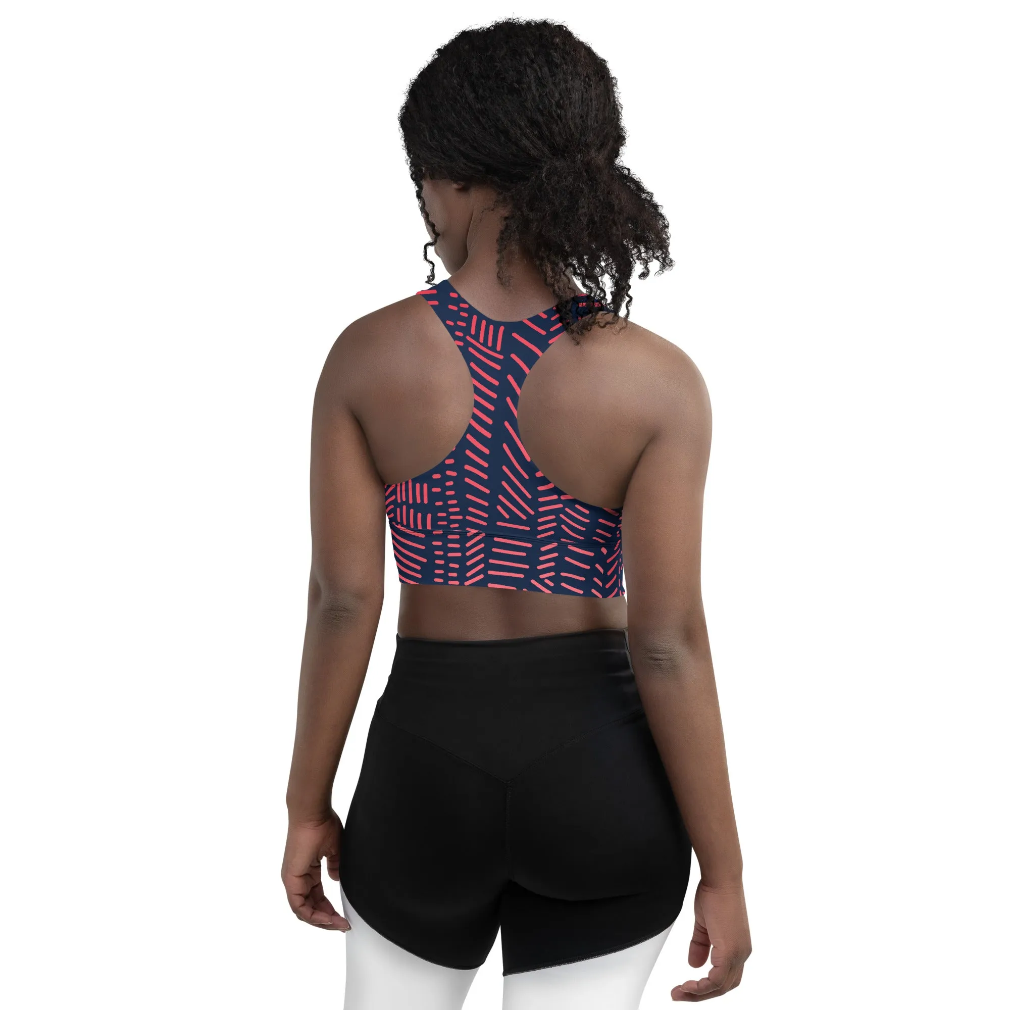 Red stick Longline Sports Bra