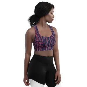 Red stick Longline Sports Bra
