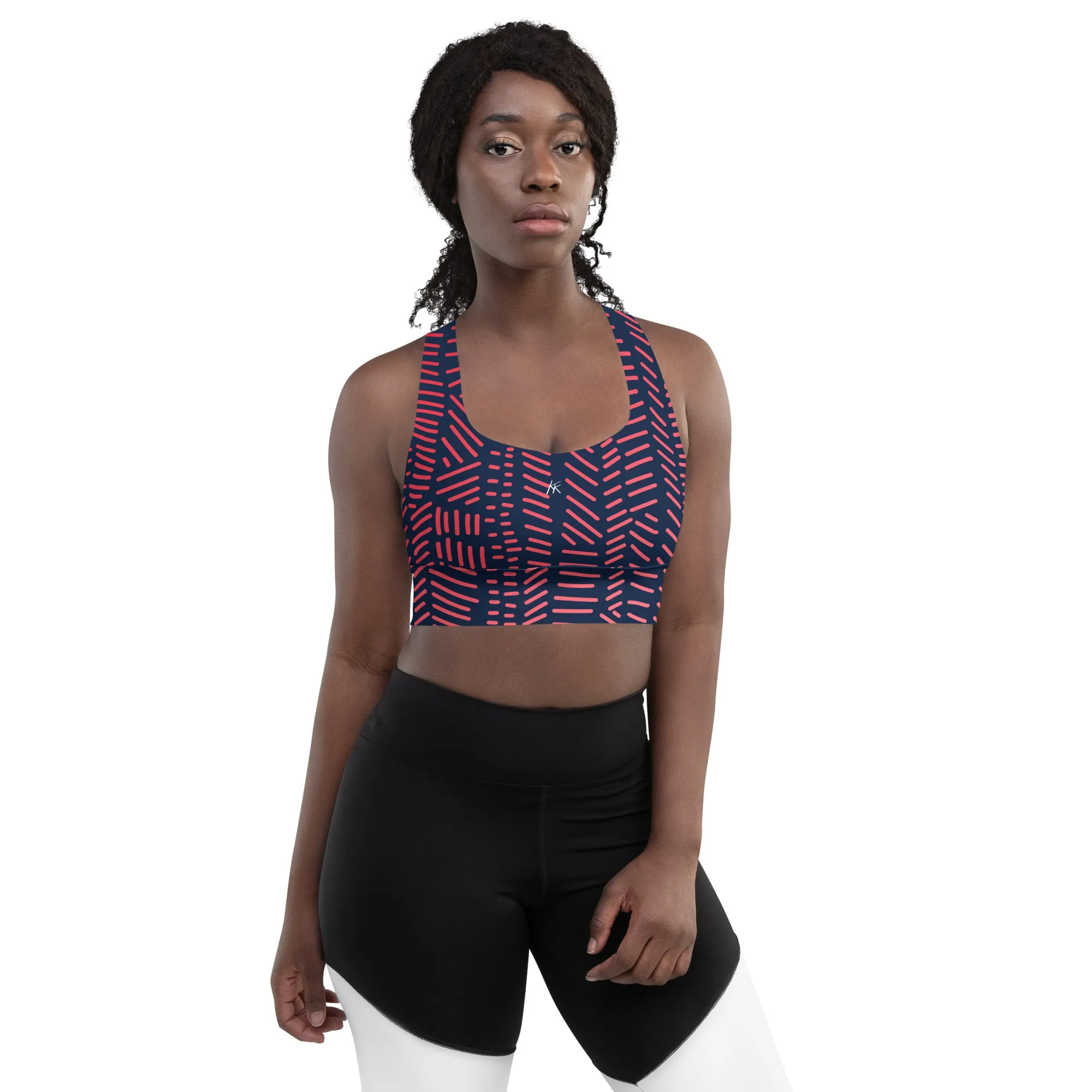 Red stick Longline Sports Bra