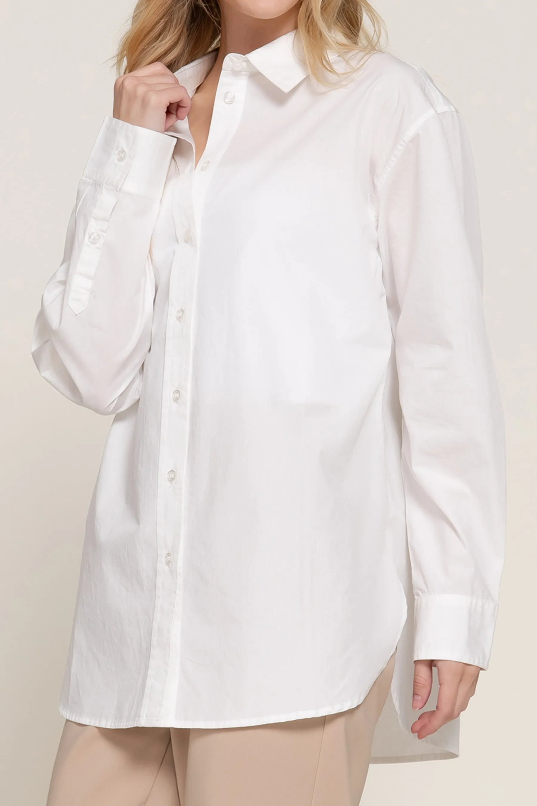 Relaxed Cotton Shirt Long Sleeve Soft and Breathable Poplin Fabric JBU02158 $12Each