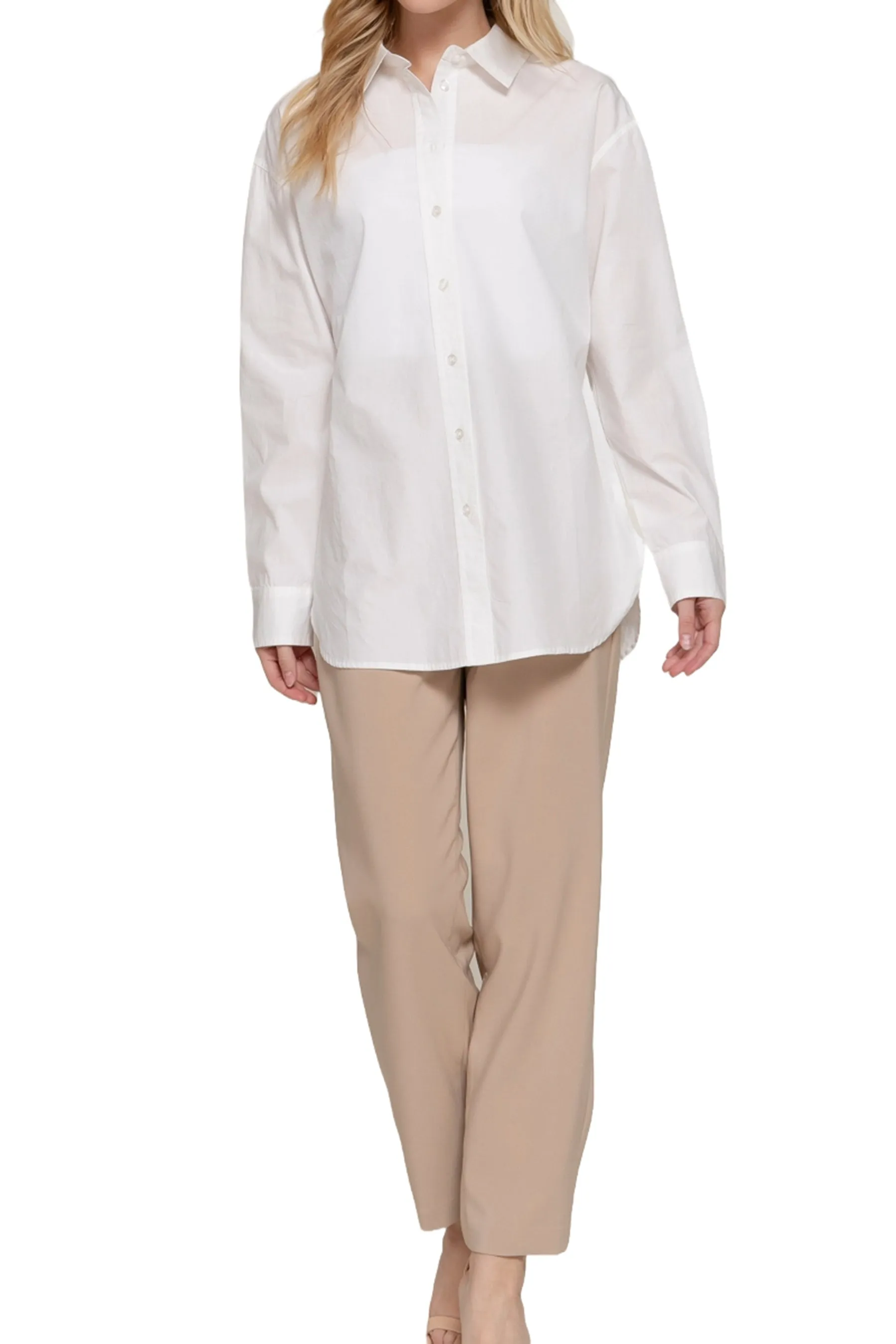 Relaxed Cotton Shirt Long Sleeve Soft and Breathable Poplin Fabric JBU02158 $12Each