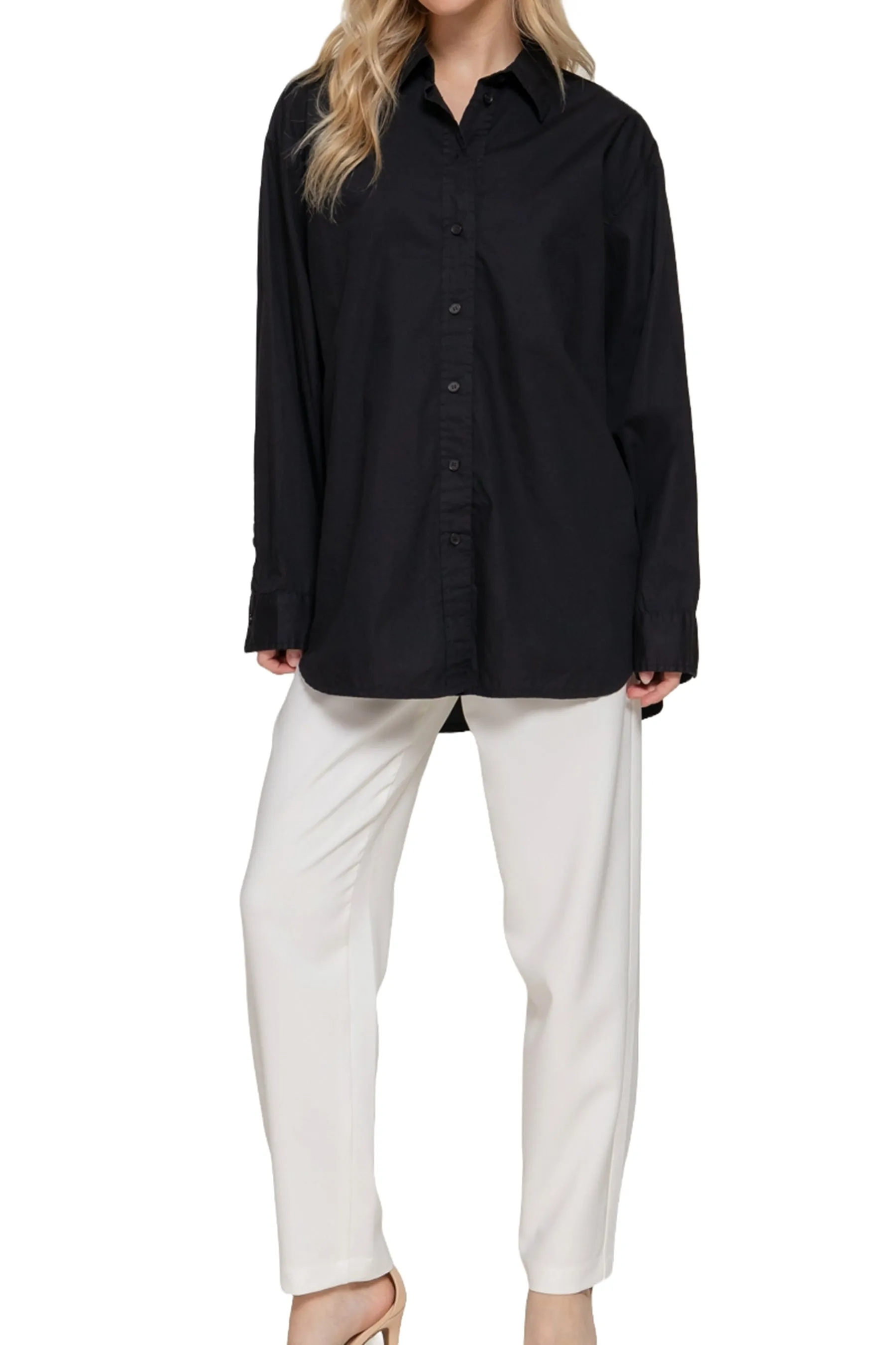 Relaxed Cotton Shirt Long Sleeve Soft and Breathable Poplin Fabric JBU02158 $12Each