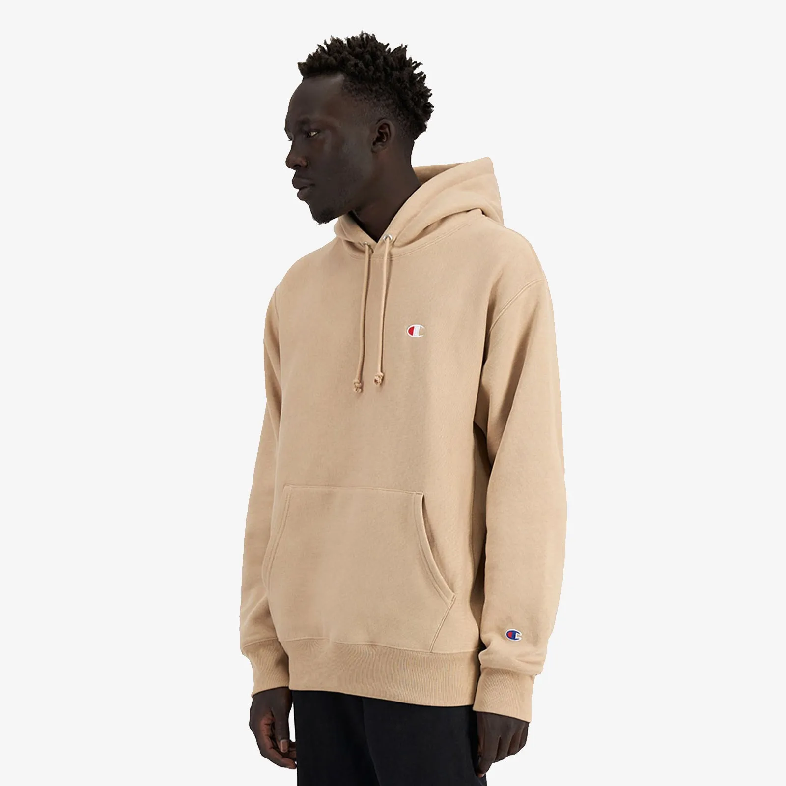 Reverse Weave Small C Hoodie - Beige