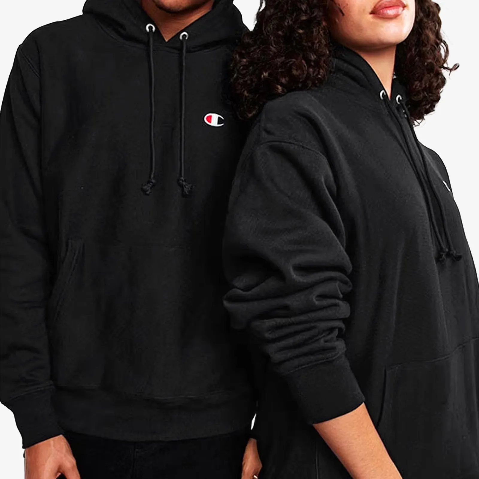 Reverse Weave Small C Hoodie - Black