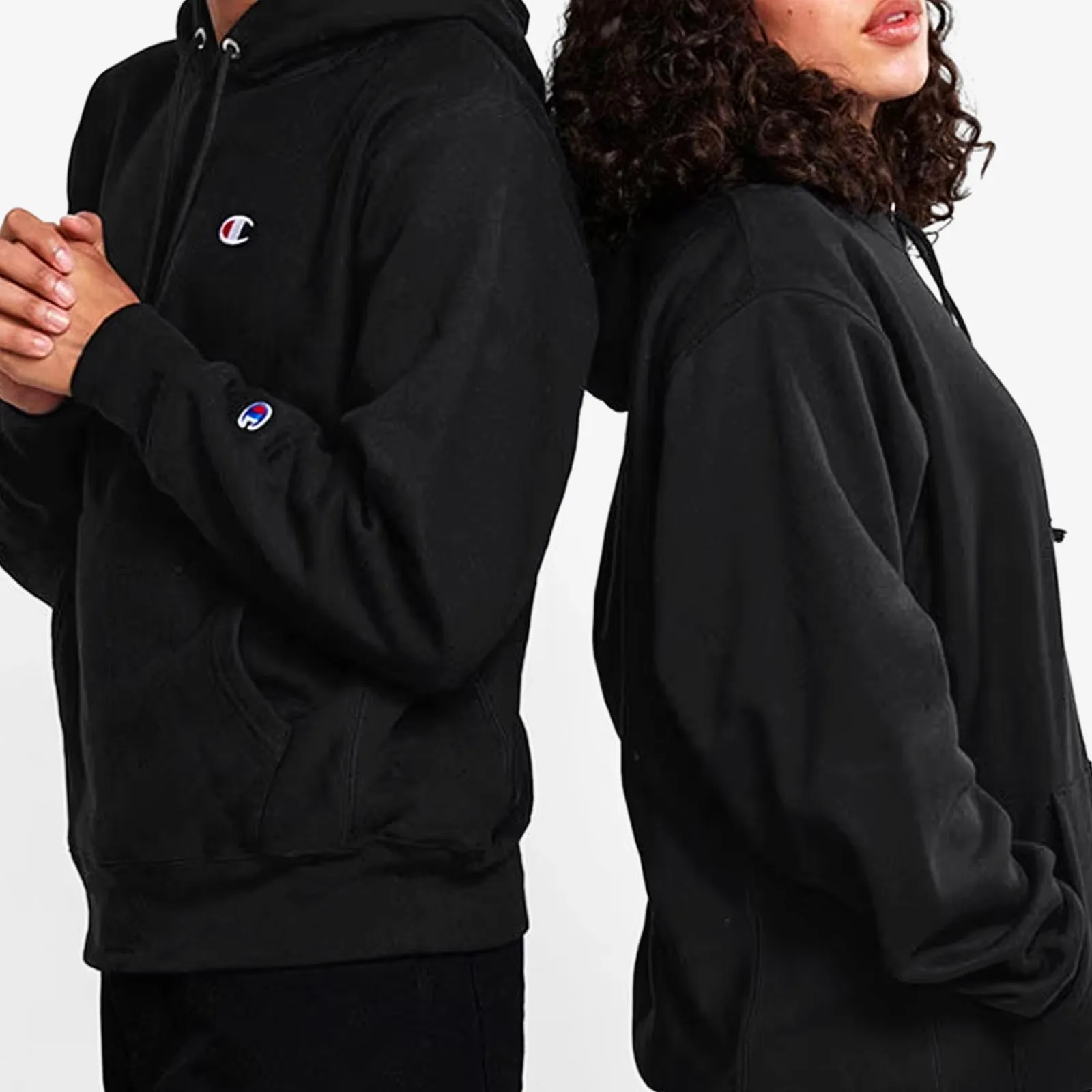 Reverse Weave Small C Hoodie - Black