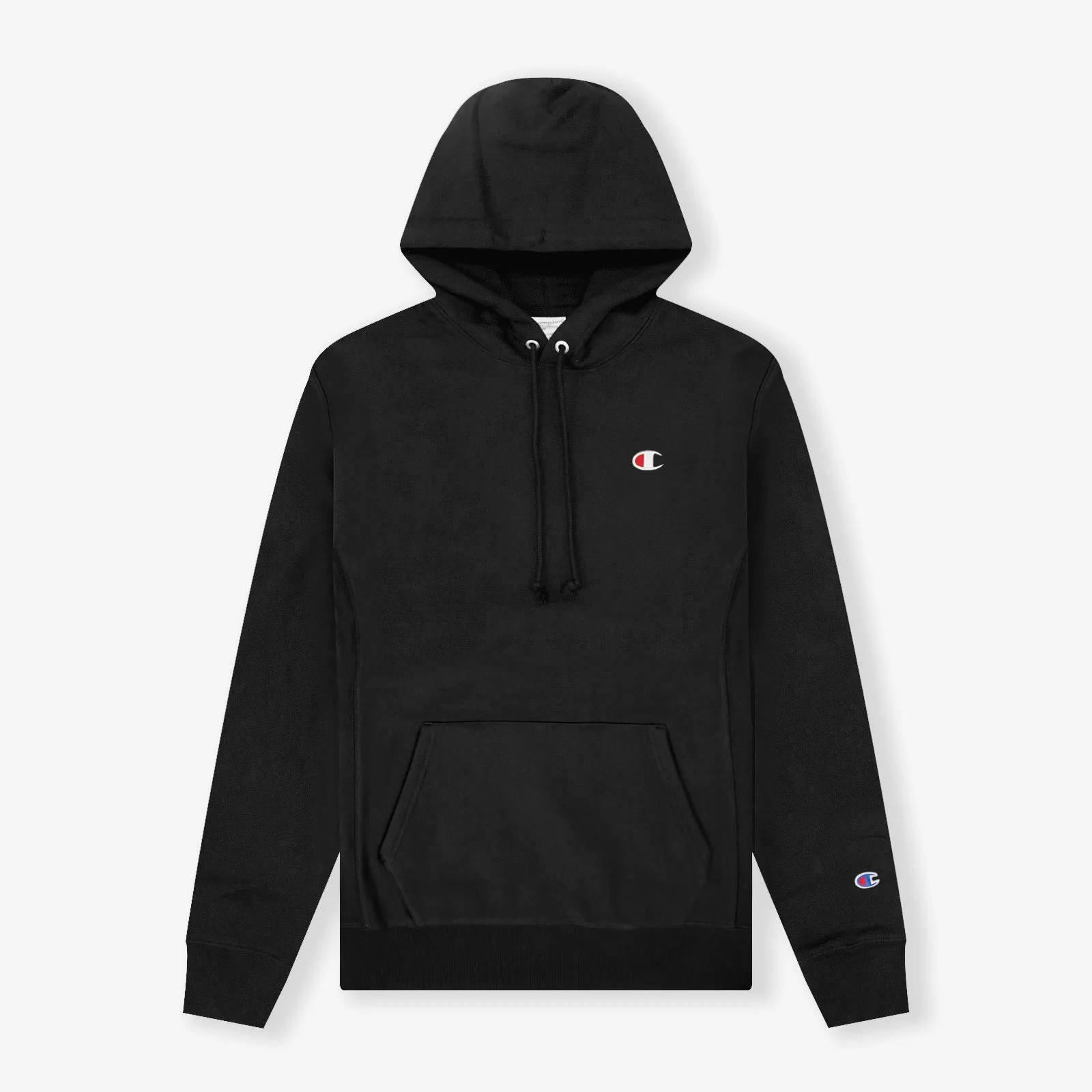 Reverse Weave Small C Hoodie - Black
