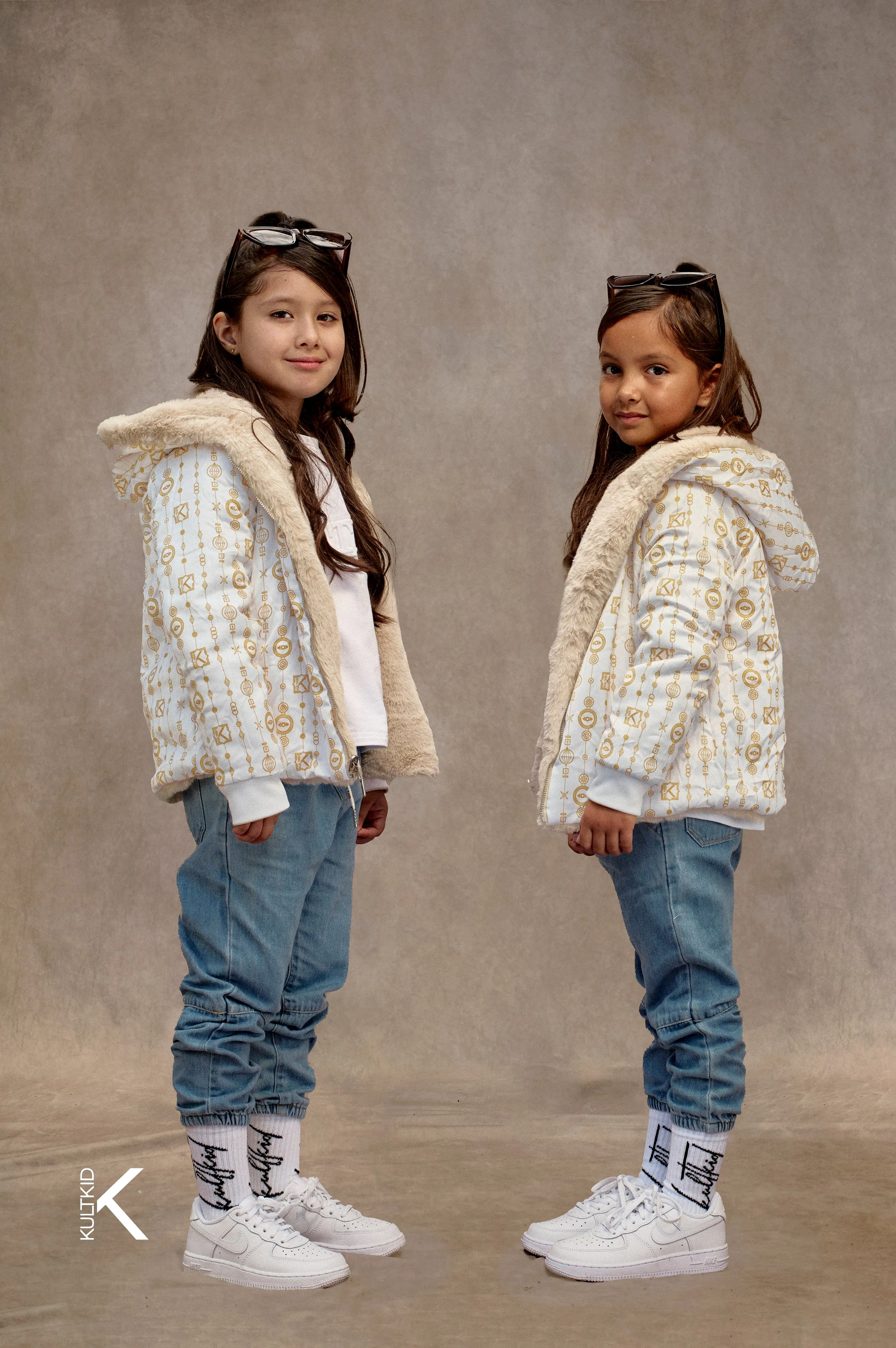 Reversible Faux Fur Coat with Satin Logo Lining