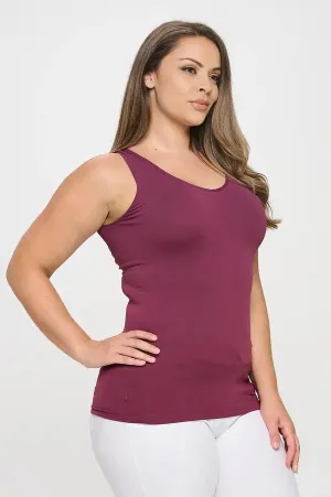 Reversible Seamless Tank Long  Length - Seasonal Basic, Plum