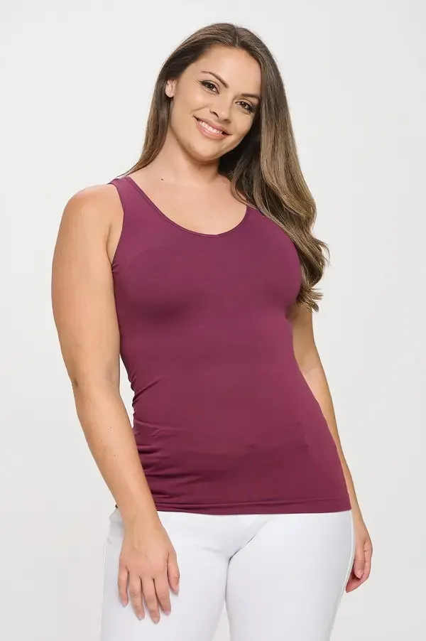 Reversible Seamless Tank Long  Length - Seasonal Basic, Plum