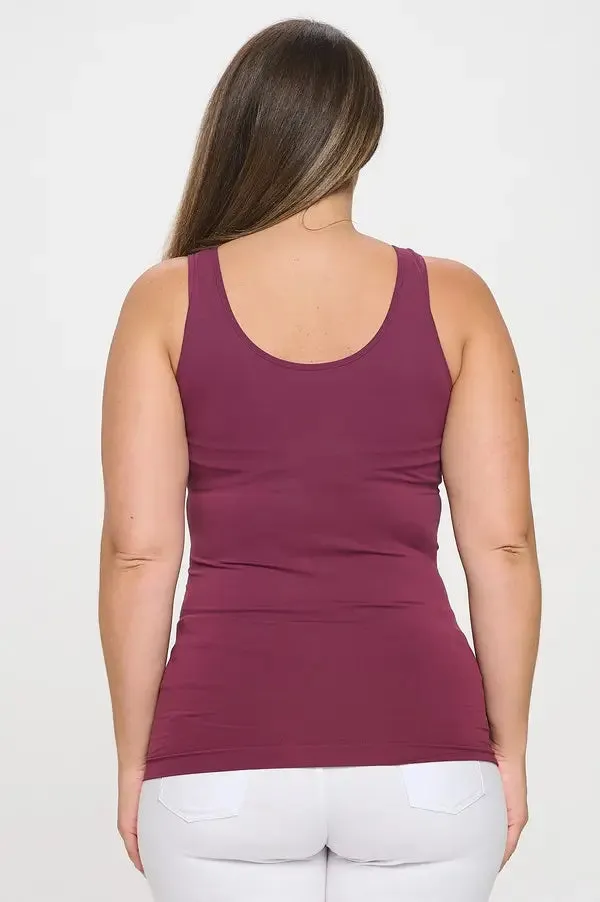 Reversible Seamless Tank Long  Length - Seasonal Basic, Plum