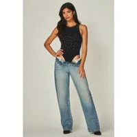Rhinestone Embellished Seamless Bodysuit - 2 Colors
