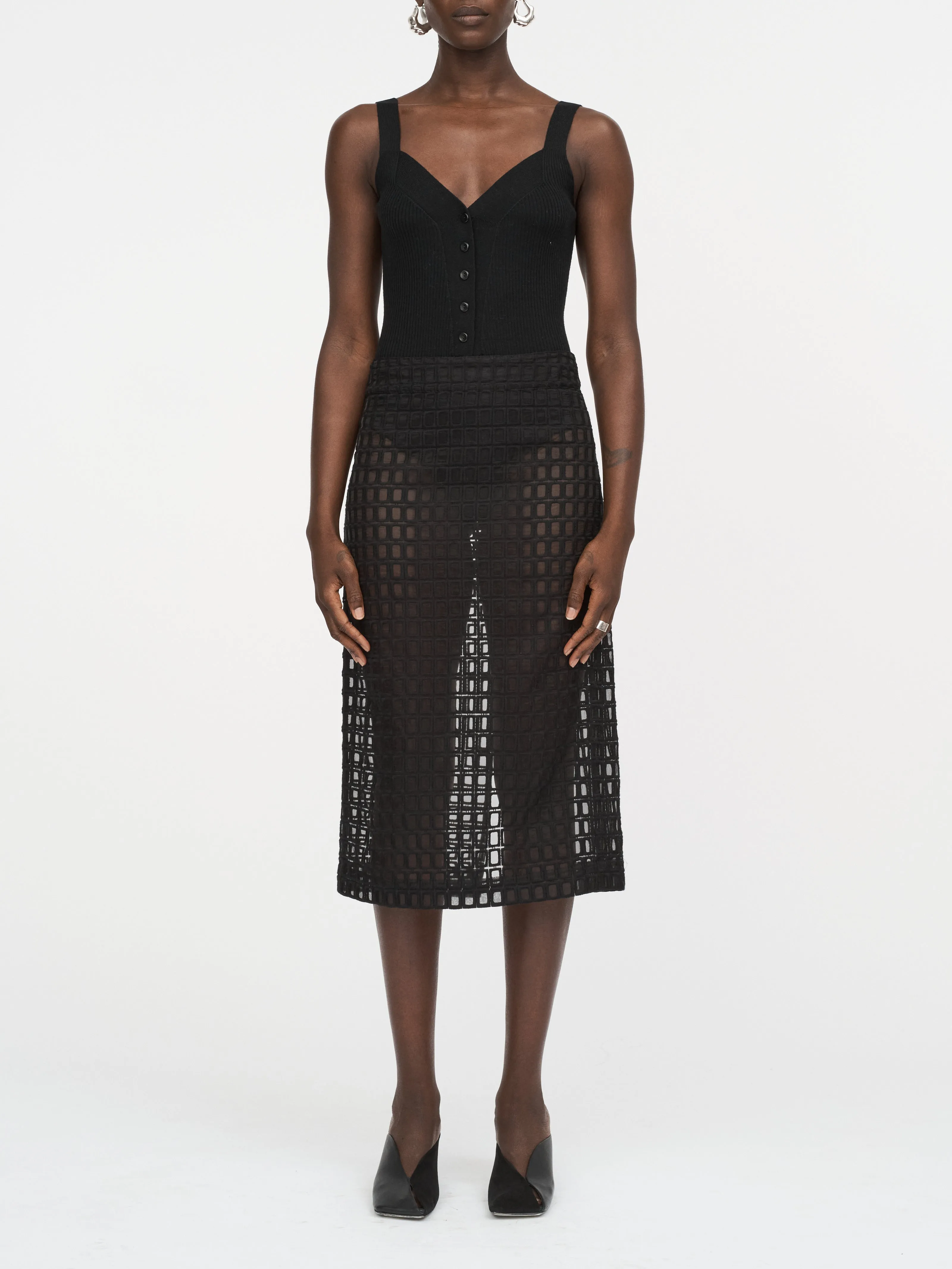 Rib Body Suit in Black