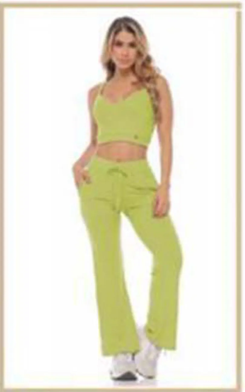 Ribbed Crop Top and Matching Loungewear Set