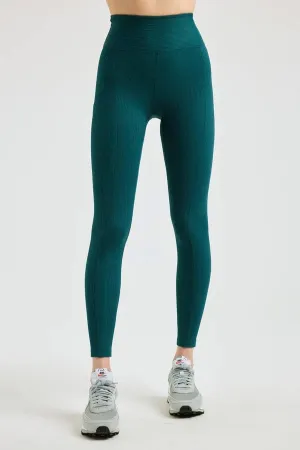 Ribbed Pocket Legging- Deep Teal