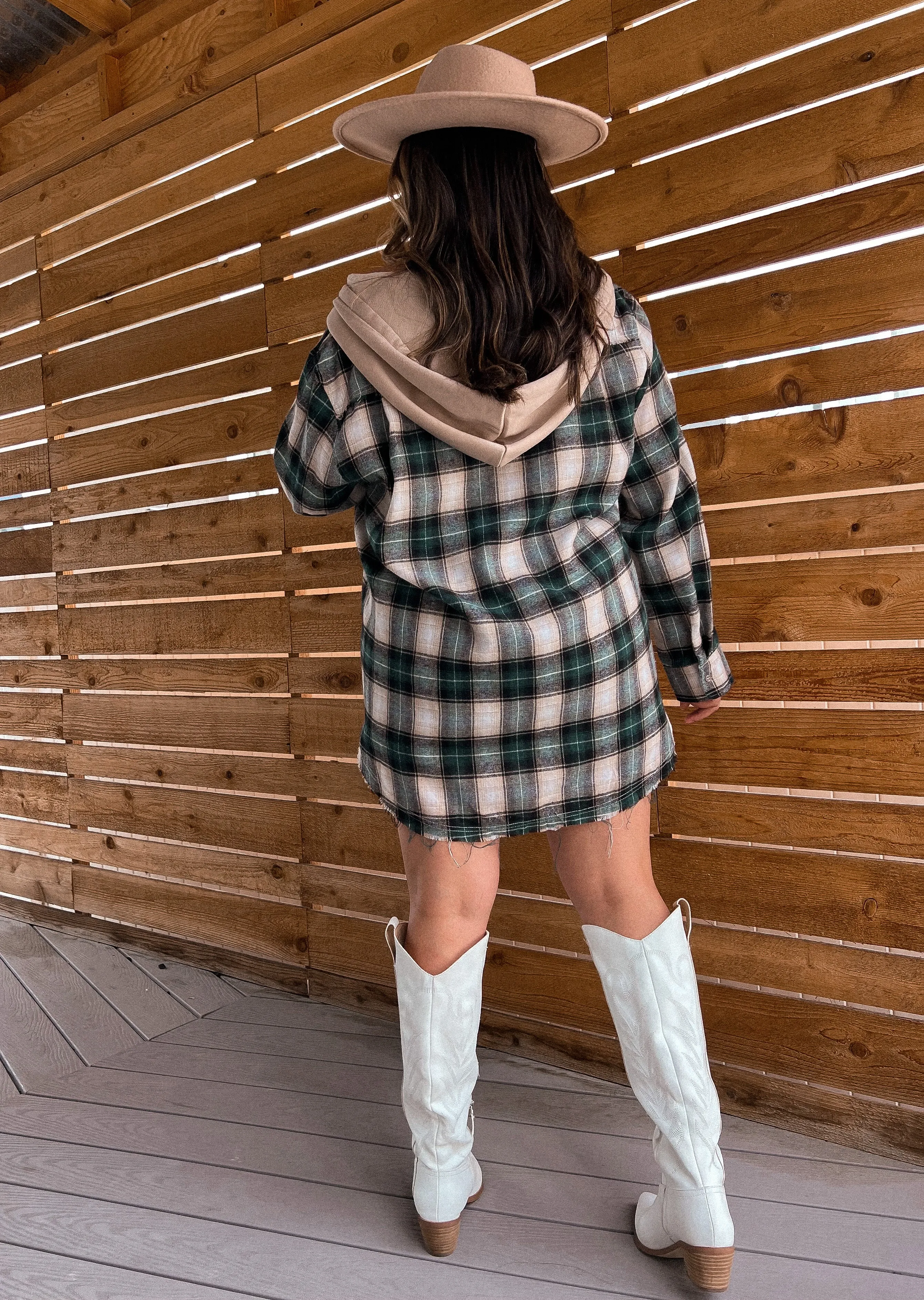 ride or die oversized hooded flannel