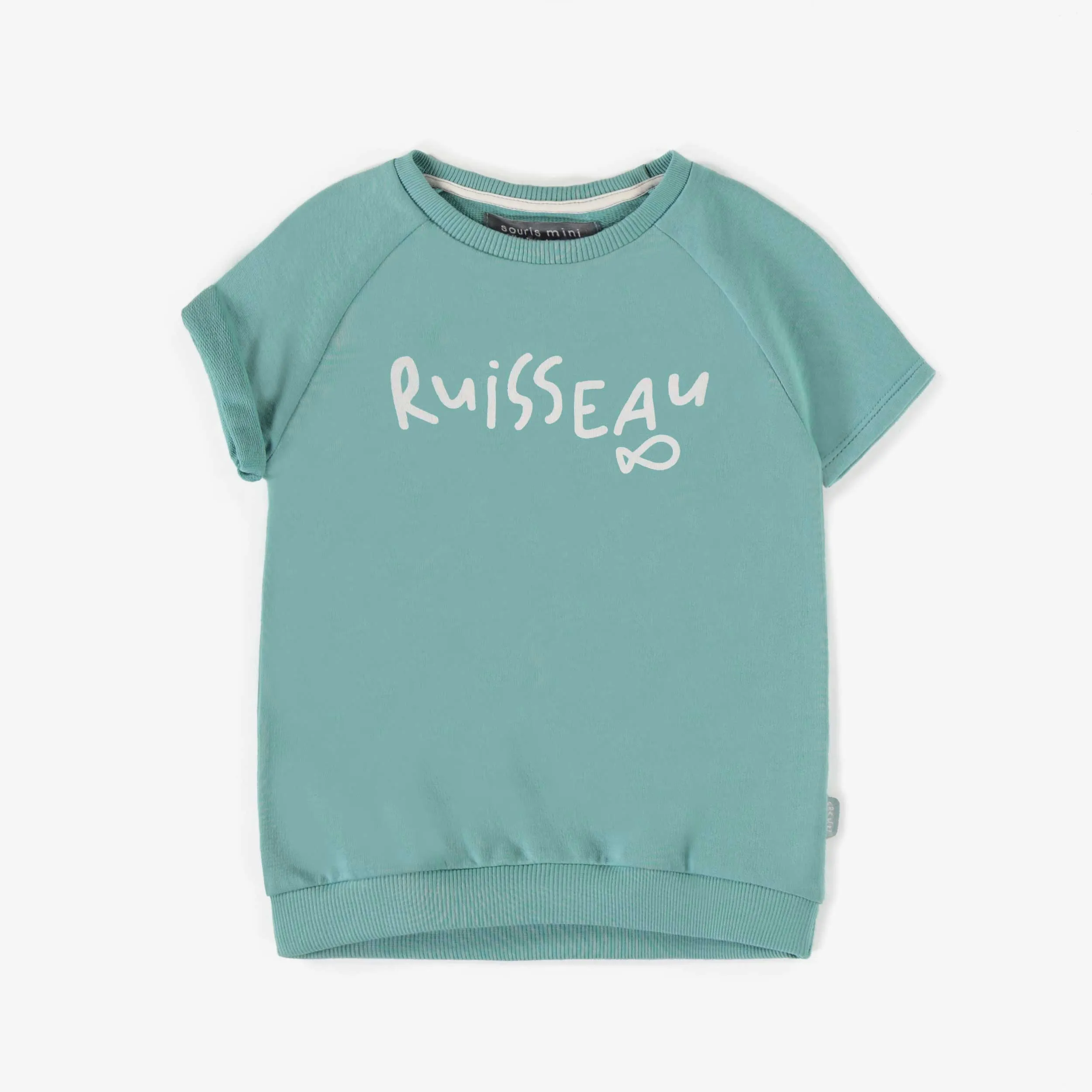 Robe tunique turquoise en coton français, bébé || Turquoise tunic dress in French cotton, baby