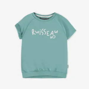 Robe tunique turquoise en coton français, bébé || Turquoise tunic dress in French cotton, baby