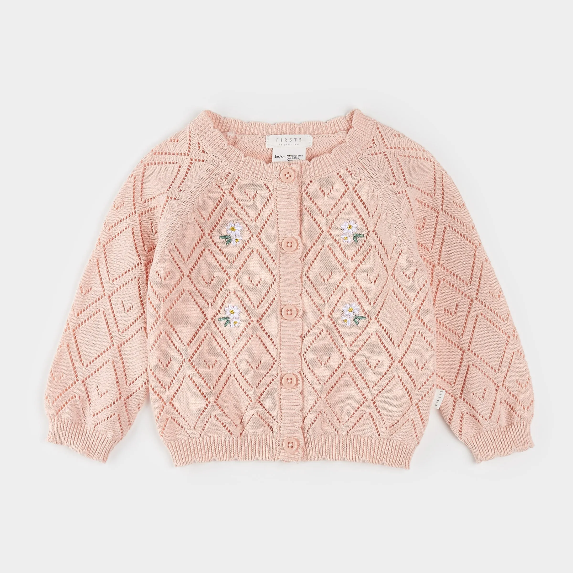 Rose Quartz Pointelle Knit Cardigan