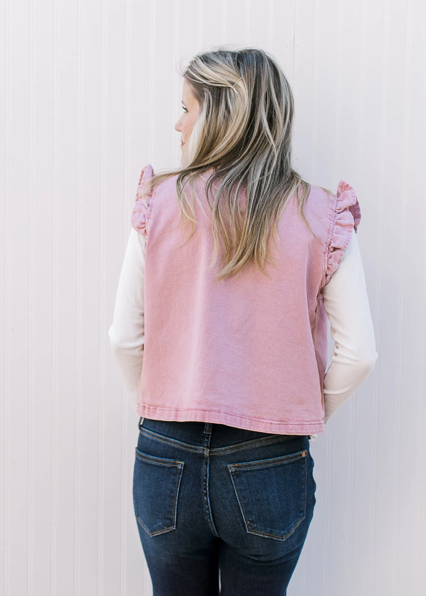 Rosie Mauve Ruffle Vest