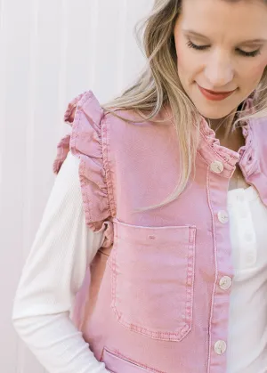 Rosie Mauve Ruffle Vest