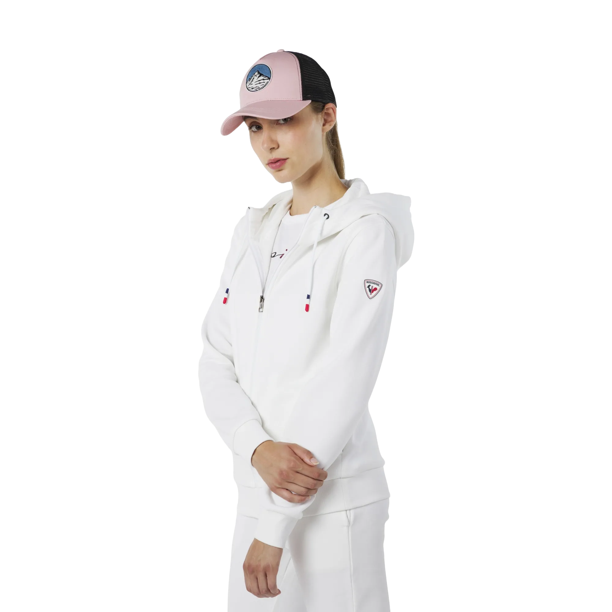 ROSSIGNOL WOMEN'S FULL-ZIP HOODED LOGO COTTON SWEATSHIRT