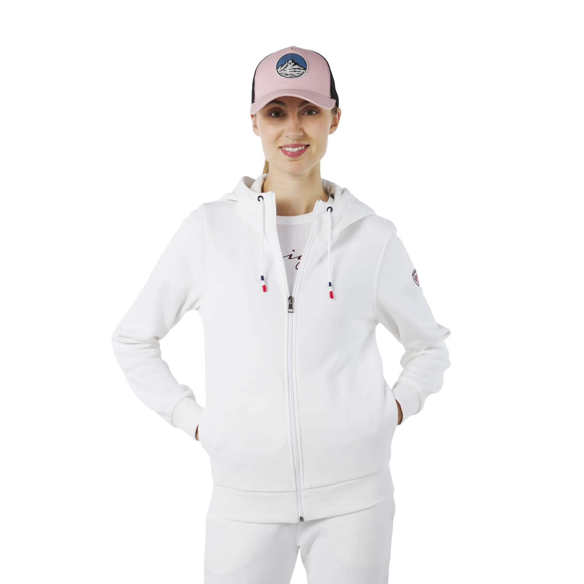 ROSSIGNOL WOMEN'S FULL-ZIP HOODED LOGO COTTON SWEATSHIRT