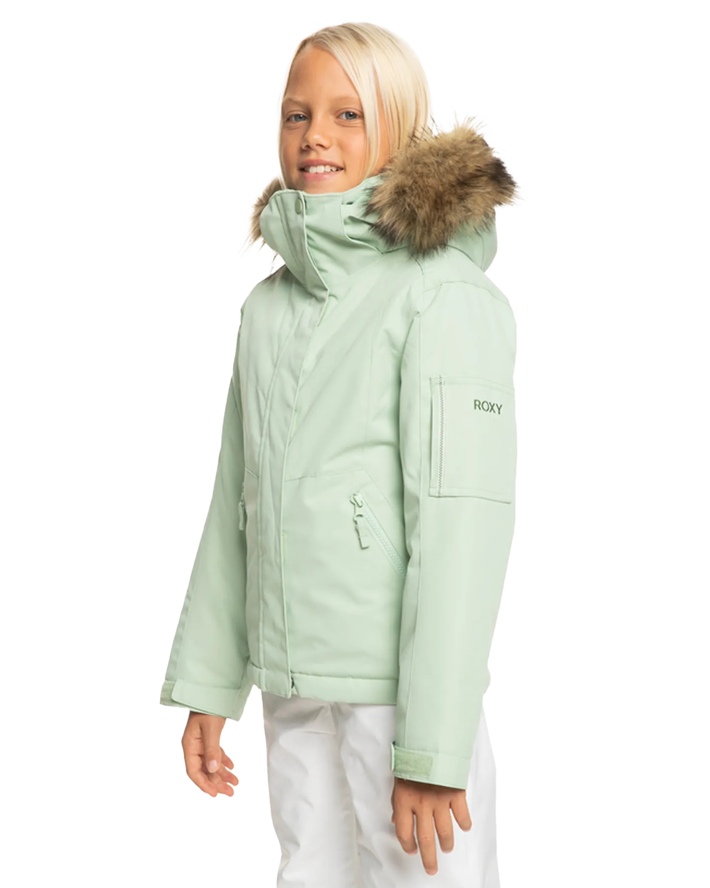 Roxy Girls' 8-16 Meade Technical Snow Jacket - Cameo Green