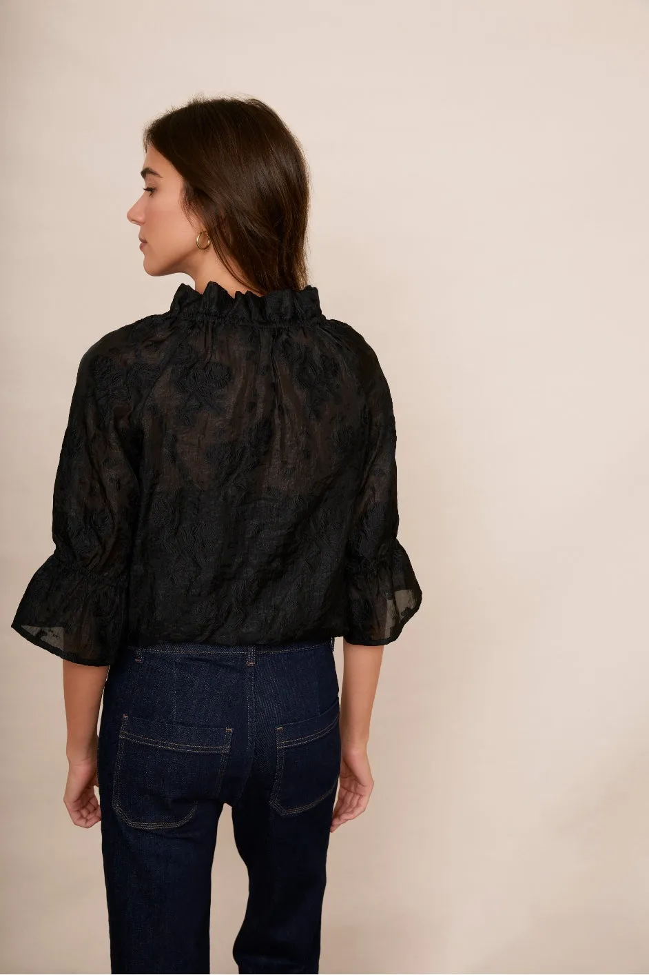 Ruby Top - Black Organza