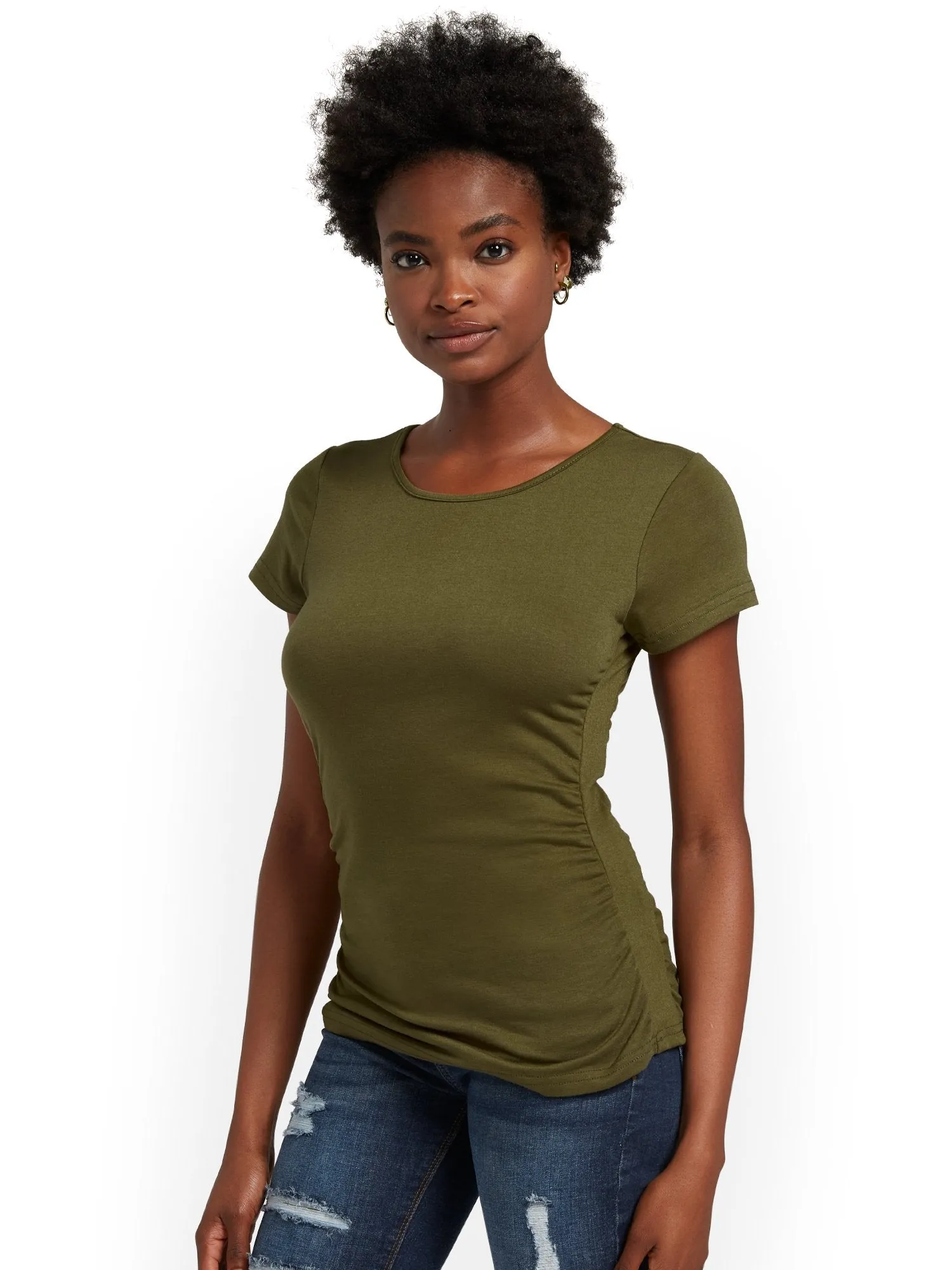 Ruched-Side Top