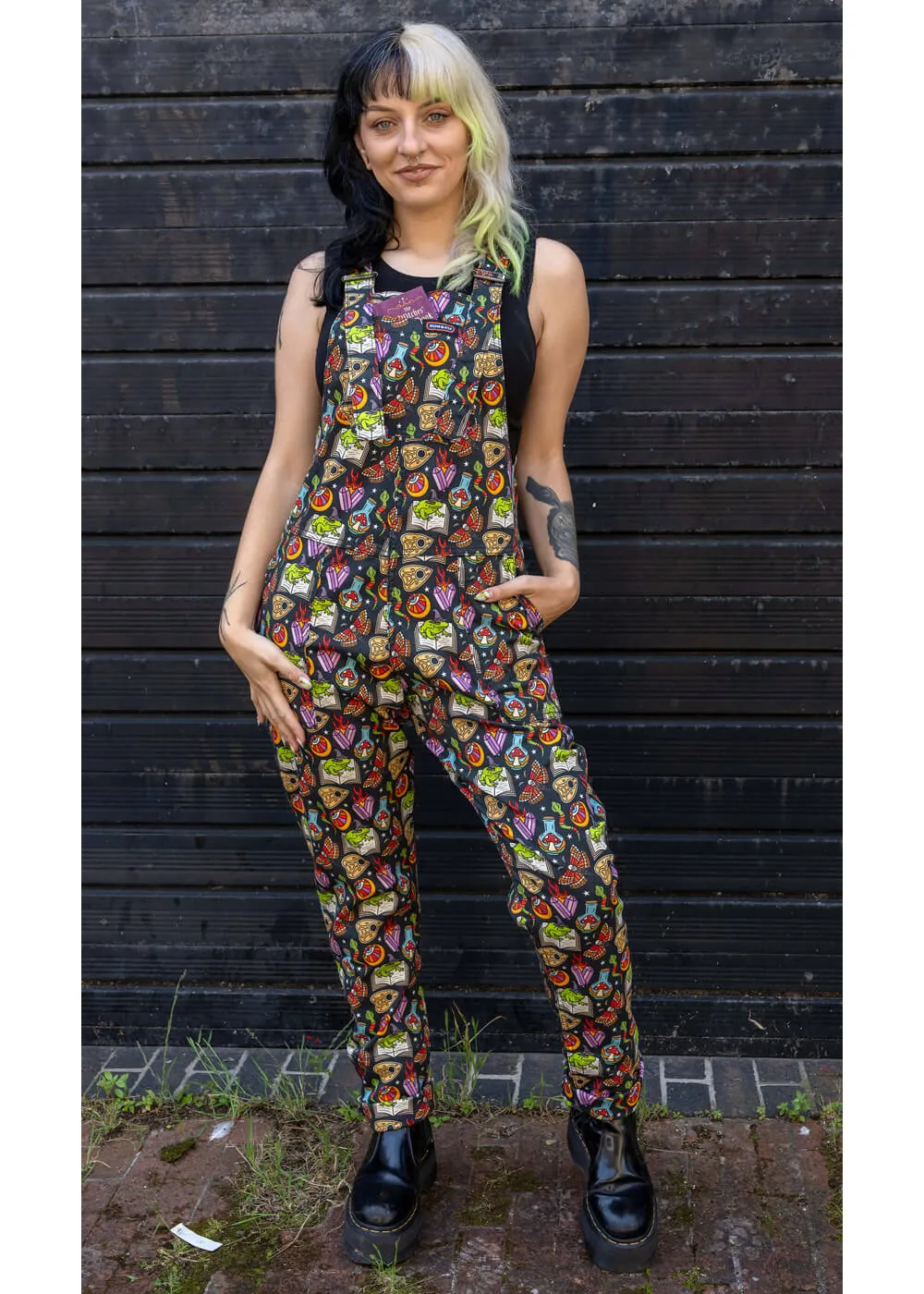 Run & Fly Bewitched Cauldron Dungarees Black