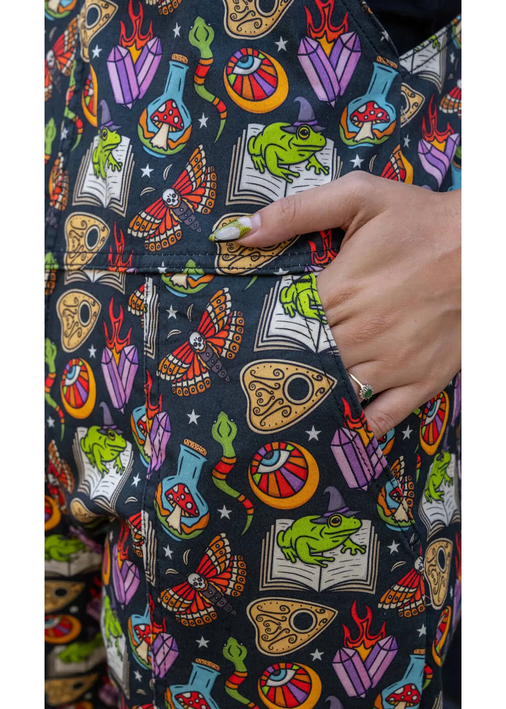Run & Fly Bewitched Cauldron Dungarees Black