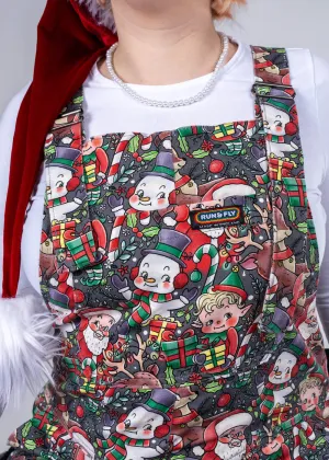 Run & Fly Christmas Cuties 70's Dungarees Black