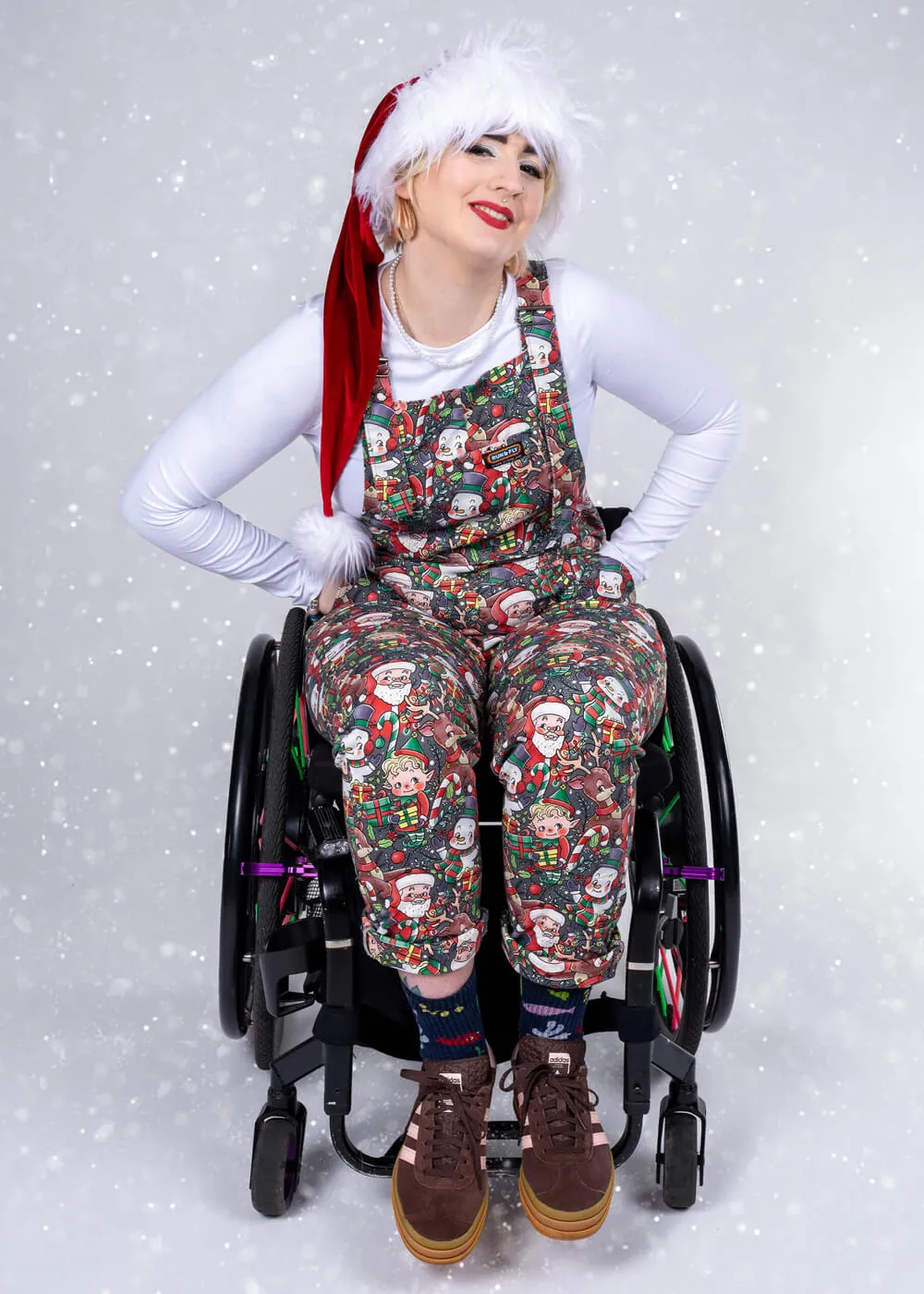Run & Fly Christmas Cuties 70's Dungarees Black