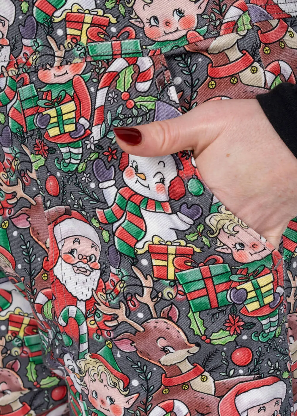 Run & Fly Christmas Cuties 70's Dungarees Black