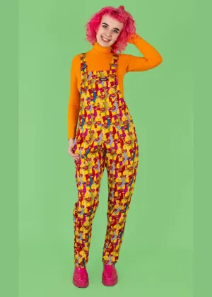 Run & Fly Drama Llama 70's Dungarees Multi