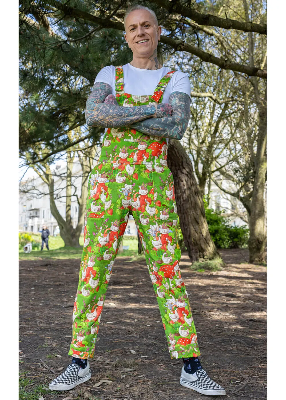Run & Fly In The Geese Garden 70's Dungarees Green