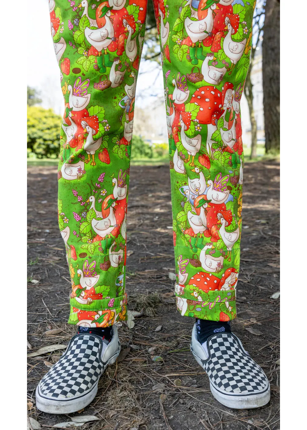 Run & Fly In The Geese Garden 70's Dungarees Green